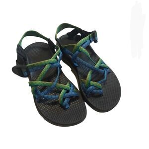 Chaco's Women's Yampa River Sandals Blue Green Strappy Vibram Soles Shoes 7